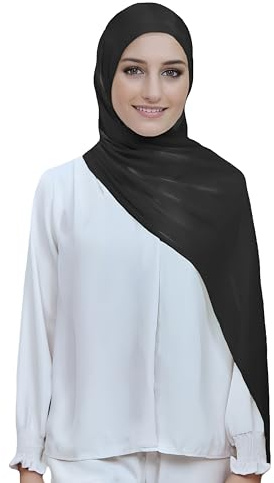 Lina & Lily Sheen Shimmer dam crepe halsduk sjal wrap huvud hijab lätt