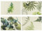 fanquare Platzsets Tischsets Baumwoll-Leinenmischung 4er Set, Grüne Blättermuster, Dekorative Tischsets für Dinner, Restaurant, Camping, 45x30 cm