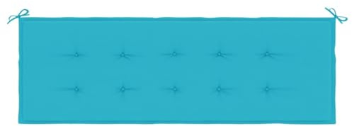 Sufrk Banc de Jardin en Fer Verni Antirouille - Tissu Oxford Turquoise 150 x 50 x 3 cm - Moderne pour Parc et Extérieur