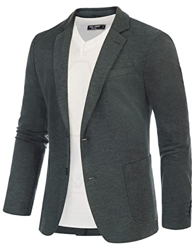 PJ PAUL JONES Men's Sporty Classic British Blazer 2 Buttons Modern Knit Blazer Suit Jacket for Men
