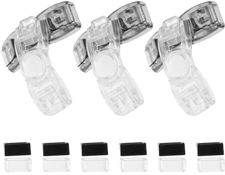 Cabilock 6 Pièces Clips de Sangle pour Lunettes de Natation Attache Rapide Transparent et Noir Accessoires pour Remplacement et Ajustement Confortable