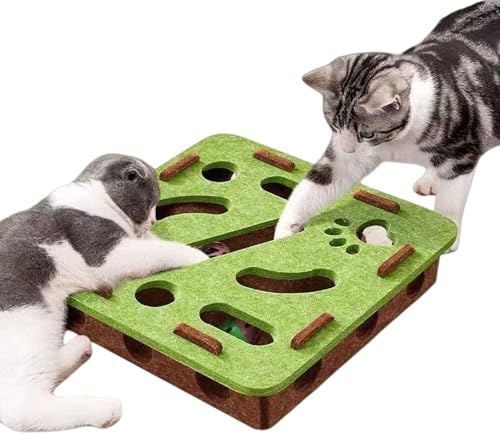ANIS·KEAAR 1 Pack Interactive Cat Puzzle Maze Toy – Felt Hide & Seek Self-Play Toy for Indoor Cats/Kittens, Encourages Natural Hunting Instincts, Fun Exercise to Cure Boredom & Mental Stimulation
