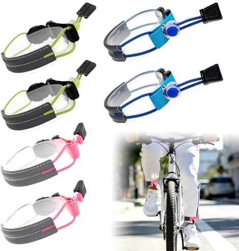Esoes Clip para la pierna de bicicleta, cinta reflectante elástica, pinza para pantalones de bicicleta, protección reflectante para pantalones para exteriores, correr, ciclismo, correr (3 pares)