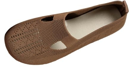 CEWIFO Sneakers Donna Nere Scarpe per Diabetici da Casual Sportive comode e Traspiranti – Slip-on Antiscivolo in Maglia Estate Versatile Sport Relax (Khaki, 42)