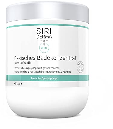 SIRIDERMA Basisches Badekonzentrat | Beruhigendes Basenbad | Lindert Juckreiz bei Neurodermitis & Psoriasis | Vollbad, Fußbad & basische Waschung | Für alle Hauttypen, auch Babys & Kinder (1.200 g)