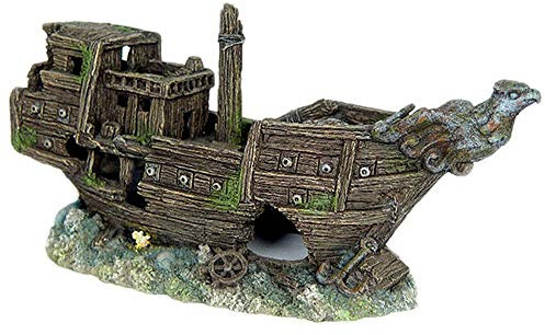 Betta Aquarium Fish Tank Ornament Shipwreck 1Piece