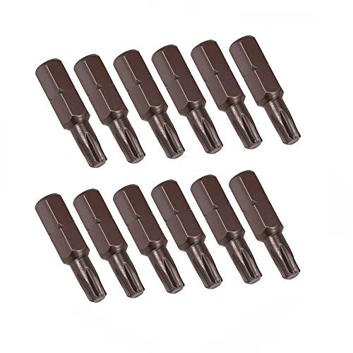 SUPERTOOL Torx-skruvmejsel bits 25 mm 1/4 sexskaft magnetisk skruvmejsel bits set för elektriska skruvmejslar och borrar 12 st (T6-T40) T27 Koppar