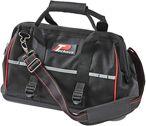 Sac à outils à fond rigide 33 cm, matériau PET (polyester), profondeur extérieure 250 mm, hauteur extérieure 300 mm, largeur extérieure 380 mm, gamme de produits Technics – Sacs à outils à fond rigide