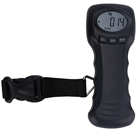 BESPORTBLE Digital Luggage Scale Portable with Backlit LCD Display Handheld Travel Weight Scale for Suitcases and Postal Use Compact Design with Nylon Strap Measures up to 110Lb/50Kg