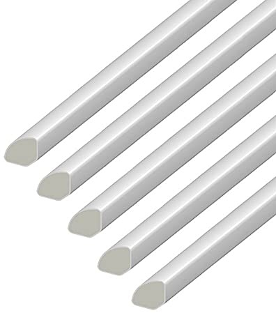 uPVC Plastic Quadrant Trim 13mm - Window/Tile Beading - Plastic Finishing Trim - 5 Pack of 2 Metre Lengths (White)