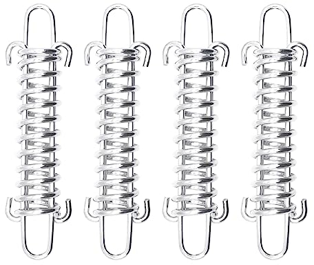 IOSPKKIO® 4 Stück 304 Edelstahl Rostfreie Spannfedern für Campingzelt - Edelstahl Winddicht Seilspanner & Befestigungszubehör für die Ersatzfeder der Hundeleine Geeignet