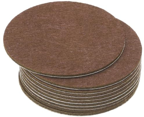 PATIKIL 6 Inch Diameter Lamp Base Felt, 10Pack 2mm Thickness Round Soft Adhesive Non-Slip Anti-Scratch Backed Felt for Lamp Furniture DIY Craft, Coffee