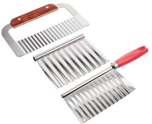 Cabilock 3 Piezas Rodajas De Patata Duraderas Cortadora De Arrugas Cortador De Arrugas Para Papas Cortador De Coles De Bruselas Rebanador De Patatas Tira De Patata Acero Inoxidable