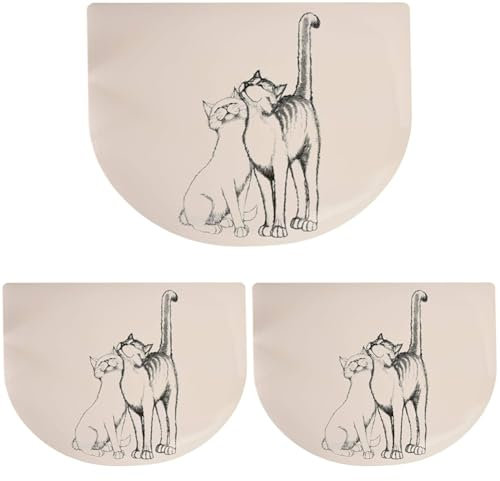 Trixie 24540 Napfunterlage, Schmusekatzen, 40 × 30 cm, weiß (Packung mit 3)