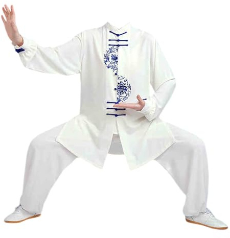 Leeonway Abito Uniforme di Arti Marziali,Wing Chun Uniforme,Abiti da Donna per Il Tai-Chi,Facile da Indossare E Durevole,per Arti Marziali,Meditazione,Kung Fu,Tai-Chi