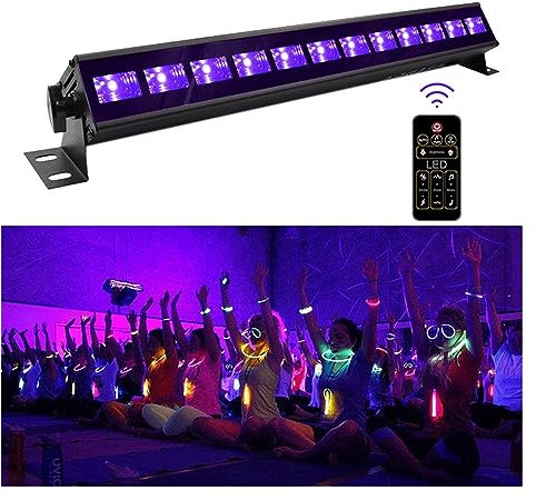 Disco Licht, LED-UV-Schwarzlicht, klangaktiviert, im Dunkeln leuchtende Party mit Fernbedienung, DJ-Disco-Stroboskop, Bühnen-Schwarzlicht for Bar-Party, Geburtstag für Party, Bar, Club, Hochzeit, Hall
