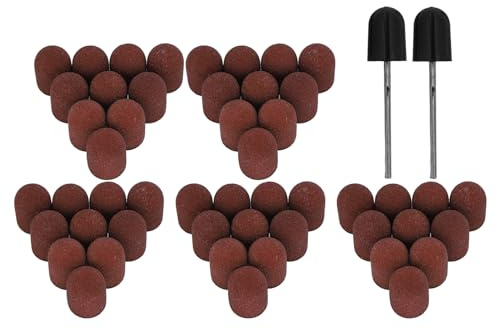Watris Veiyi 50 stycken slipkåpor nagelfräsar, 120# sliphylsor | Nagelfräsfästen, 15 × 10 mm slipning för bearbetning av spikar