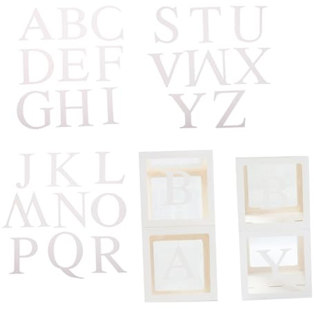 Veemoon Cajas de Globos Transparentes con Letras de Cajas Decorativas para Fiestas de Cumpleaños para Momentos Memorables cualquier Ocasión