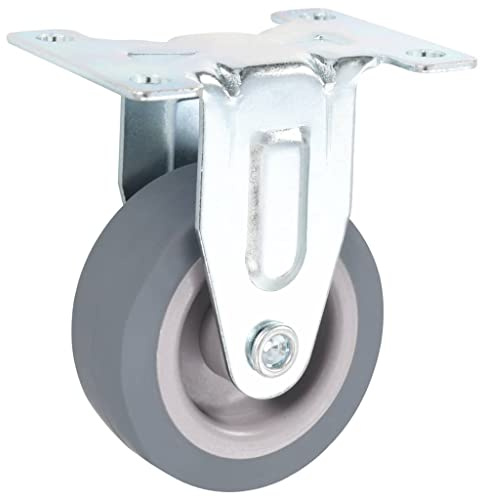QUAHEAS 32 stycken Bockhjul 50 mm av TPR-termoplastiskt gummi med zinkbelagd järnram, 35 kg lastkapacitet per rulle, perfekt för verkstad, lager, transportvagn och industritillämpningar