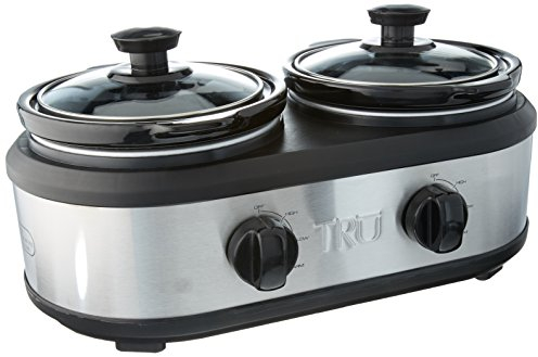 TRU Dual Crock Buffet Slow Cooker, Stainless Steel