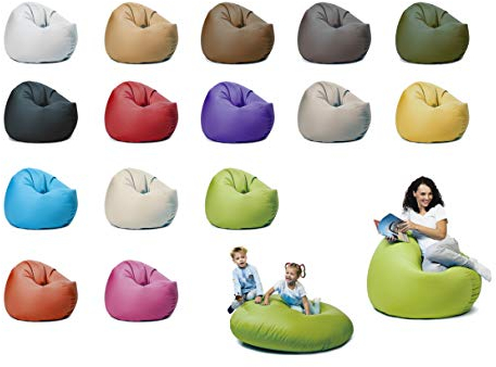 sunnypillow XL Sitzsack mit Styropor Füllung 100 cm Durchmesser 2-in-1 Funktionen zum Sitzen und Liegen Outdoor & Indoor für Kinder & Erwachsene viele Farben und Größen zur Auswahl Grün