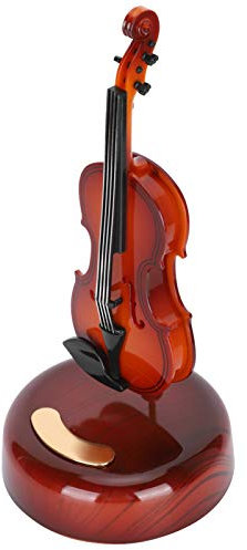 Boîte à Musique, boîte à Musique en Forme de Violon avec Base rotative pour Ornement de décoration de modèle d'instrument de Musique à la Maison