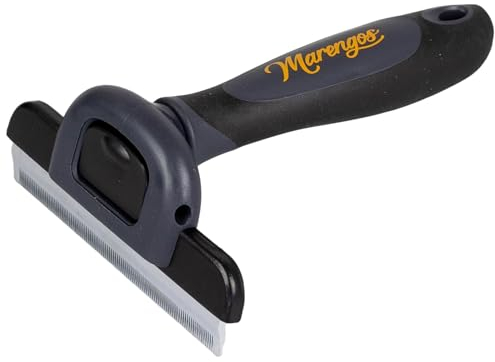 Marengos - Fellwechselkamm Pferd & Hund | Tierhaarkamm entfernt Unterfell & Winterfell | gesunde Haut & glänzendes Fell | Mähnenkamm für Pferde | Fellwechselhelfer in schwarz/grau | Pferde Zubehör