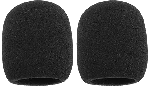 eMagTech 2Pcs SM58 Microphone Pop Filter Replacement Compatible with Shure SM58 PGA48-XLR PGA48 SM58 Beta58A SM48 SM58-S SM58-CN Ball Type Mic 7.6x6.5cm Black