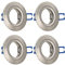 URing 4er Einbaustrahler GU10 Set Aluminium Nickel, Einbaustrahler Rahmen Einbaurahmen Spot Einbauspots inkl GU10 Fassung für LED Halogen, Rund Decken Einbauleuchten Lochdurchmesser 60-70mm, 372-SN-4P