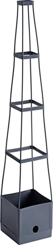 Meister Tour de Plantation 150 x 25 x 25 cm – pour tomates et Plantes grimpantes – avec tuteur – Réservoir d'eau de 2,5 l comme système d'irrigation – Hauteur réglable/Tour de Plantation de tomates