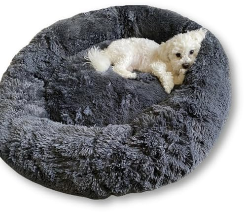 Puppery Wolke 7 Hundebett - Das Original, kuscheliges Hundekissen Hundekorb waschbar (100cm, Anthrazit)