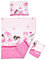 3-teiliges Set mit Bettbezug, Kissenbezug und Spannbetttuch für 95 x 65 cm Reisebett (rosa Ballett)