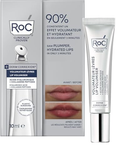 RoC Derm Correxion Volumizzante Labbra | Balsamo Rimpolpante con Acido Ialuronico e Peptidi di Collagene | 10 ml