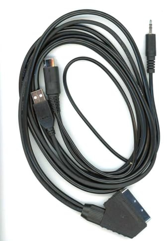 Sintech Cable Scart RGB Pro para Amstrad CPC 464 & 6128 con alimentación USB para su activación en televisores Modernos