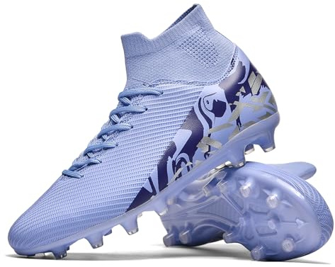 Saynnie Soccer Cleats for Mens Womens Turf Indoor Soccer Shoes Unisex High Ankle AG TF Football Boots Youth Baseball Rugby Training Shoes (2606 Zi AG 40)