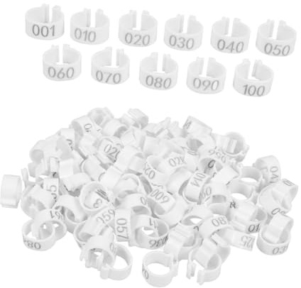SEWACC 100pcs Pigeon Leg Rings Numbered Bird Identification Leg Bands Pigeon Foot Rings for Poultry Farming and Training