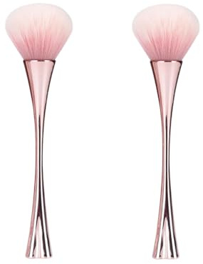 2 cepillos para quitar polvo de uñas de color oro rosa, cepillo limpiador de polvo de uñas, cepillo limpiador suave para maquillaje, cepillo de polvo de uñas para uñas acrílicas, cepillo de manicura