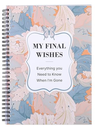 My Final Wishes, End of Life Planner Death Spiral Estate Planner Organizer Things You Need Know When I'm Gone Notebook 7.4x10.1 for Possessions Affairs，Leaves