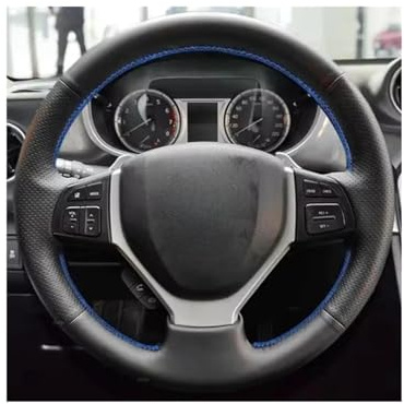Styrhylsa Bil För Suzuki För Swift 2011-2017 För SX4 För S-CROSS För Celerio För Vitara 2015-2019 Handsydd Rattöverdrag Bilrattkåpa(Red Thread)