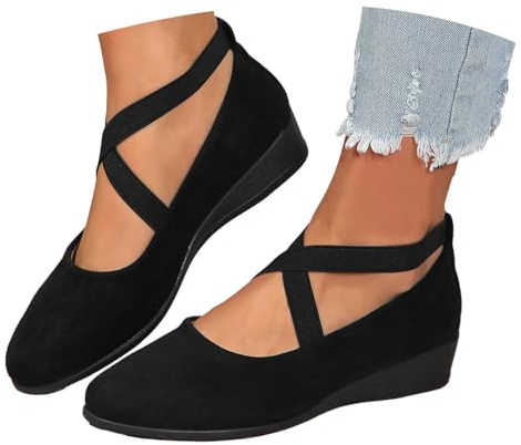Ballerine Femme Confortable Pied Large Ballet Petit Talon Chaussures Ballerines Loafers Élégante À Enfiler En Maille Avec Semelle Souple À Bout Respirantes Sport Loafers Pour Les Mariages Et Fêtes