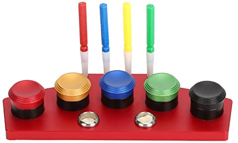Tbest Professionelles Uhrenöler-Set, 5 Ölbecher aus Metall mit Deckel, Uhrenreparaturwerkzeug für Uhrmacher, Anti-Schlag-Schmiermittel-Applikator (Ölschale + 4 Ölstifte)