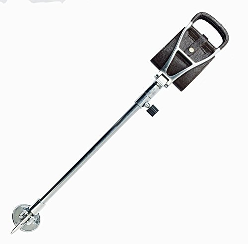 Classic Canes Jagdstock mit Jagdstuhl aus schwarzem Leder, Legierung, anpassbar