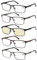 Amcedar 5 stuks Lesebrille Herren Rechteck Rahmen Metall Grau Edelstahl Material Federscharniere Enthalten Computer Lesebrille 2.50