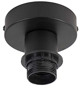 Qazqa - Modern Deckenleuchte I Deckenlampe I Lampe I Leuchte mattschwarz ohne Schirm - Combi I Wohnzimmer I Schlafzimmer - Stahl Rund - LED geeignet E27