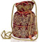 Purpledip Potli Bag (Clutch, Drawstring Purse) For Women With Intricate Gold Thread & Sequin Embroidery Work, kastanienbraun, Einheitsgröße