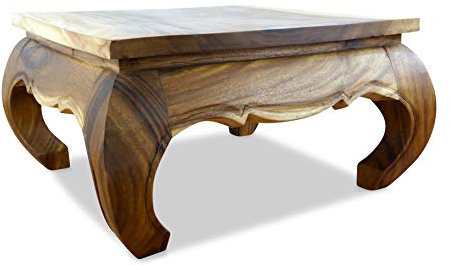 livasia Opiumtische, Beistelltisch, Couchtisch, Massivholztisch, Sofatisch (76 x 76 x 41cm)