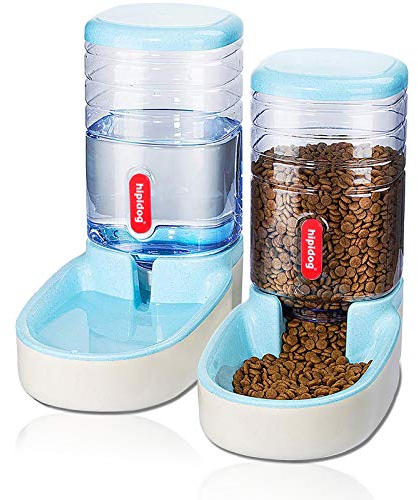 Automatischer Futterspender für kleine und mittelgroße Haustiere, 3,8 l, Reisefutterspender und Wasserspender für Hunde, Katzen, Haustiere (Blue)