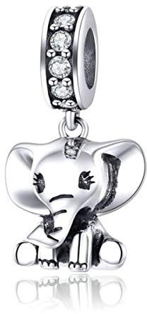 YASHUO Jewellery Animal Charms Sterling Silber Armbänder für Frauen: Marienkäfer, Schildkröte, Einhorn, Elefant Charms für Armbänder, Mutter Tochter Halskette Anhänger, Kristall