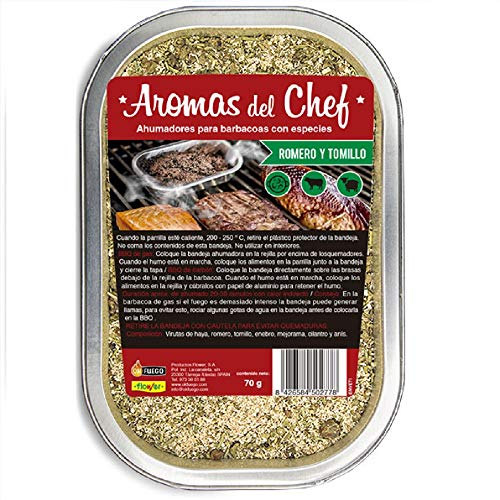 Flower - Ahumador Barbacoa Cebolla y Mostaza | Ideal Carnes y Pescados | Compatible Gas y Carbón | Especias Únicas | Madera Resistente | Incluye Substrato, Material Madera