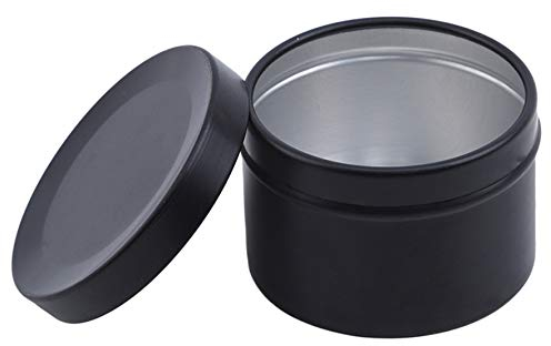 JINLL Mini Boîtes À Café Rondes en Métal avec Sucre De Thé, Boîtes De Rangement pour Café, Boîtes Scellées avec Couvercles Hermétiques, pour Sucre en Grains De Café en Vrac, Noir